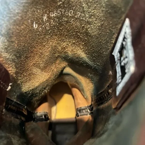 FRYE Harness Brown Leather Belted Square Toe Riding Boots Women's Size 6 - Picture 15 of 16